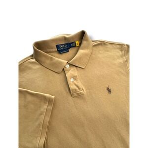Polo Ralph Lauren‎ Custom Slim Fit Mens XXL Khaki Tan Polo Shirt